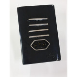 Conjunto Interruptor Quadruplo Simples + Tomada 10a (Especial) 4x2 - Novara Preto Brilhante Cromado